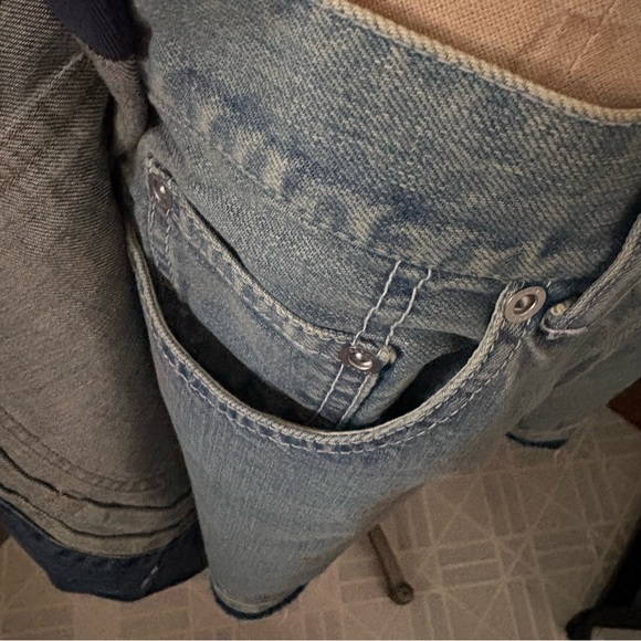 SACAI DENIM SHORTS sz 2 S-M Blue Jeans High Waist Skort Raw Hem - Picture 8 of 15